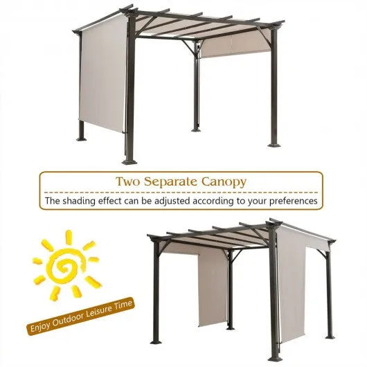 10' x 10' Metal Frame Patio Furniture Shelter-Beige