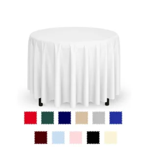 120" Round Polyester Fabric Tablecloths by Mill & Thread