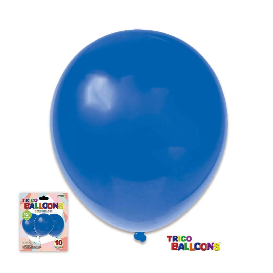 12" Royal Blue Latex Balloon - 10 count