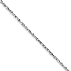 1.5mm 14k White Gold Loose Rope Chain Necklace