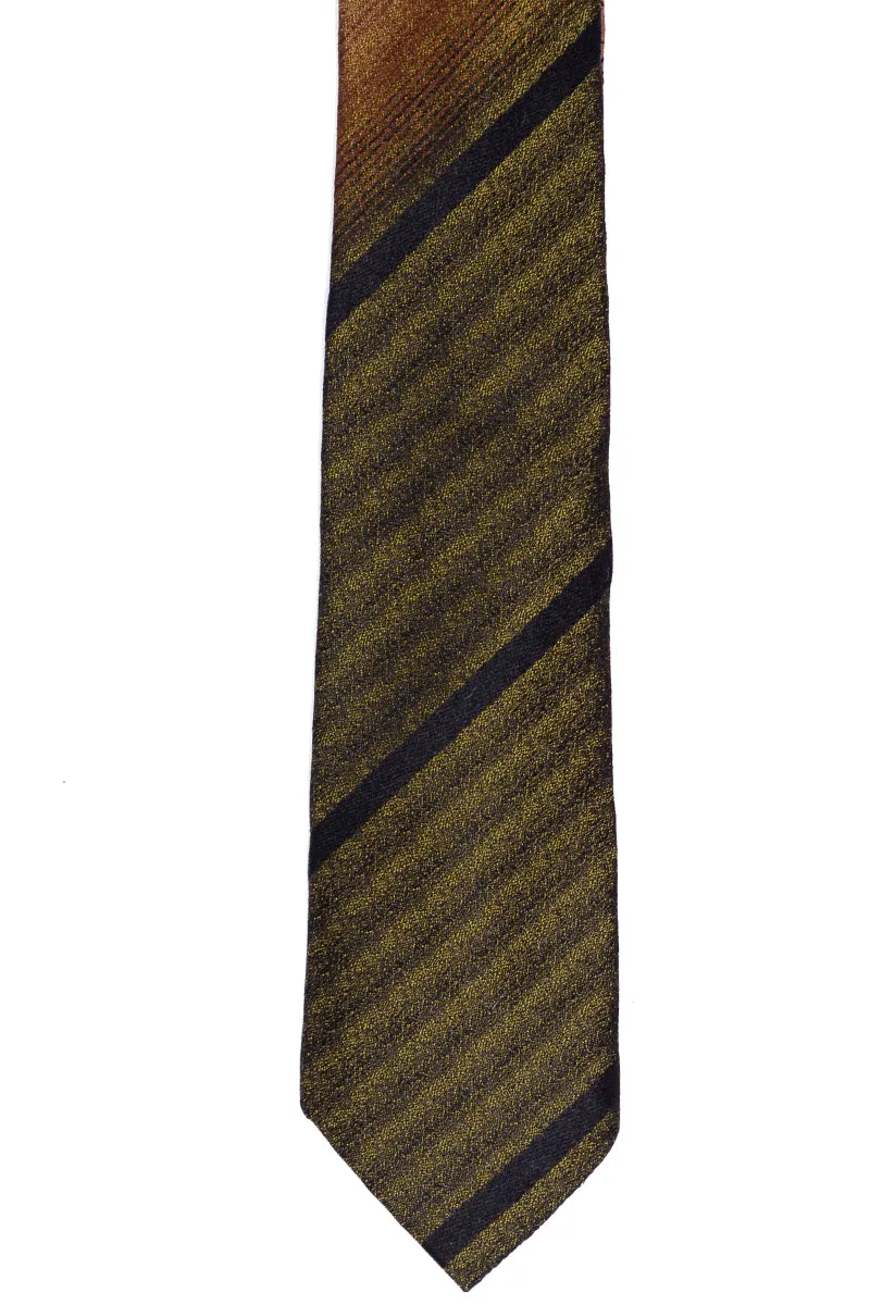 1950s Mathis Bronze & Green Gradient Silk Skinny Men's Necktie