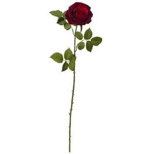 33" Artificial Red Large Rose Flower (Set of 6) - Low Maintenance, Life-Like & Vibrant Silk Flowers For Busy People.