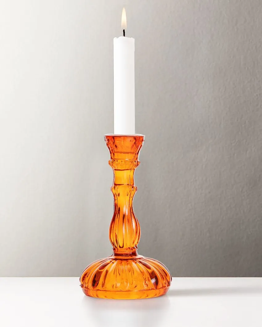 Alenjadro Antique Glass Candle Stand | Multiple Colors |  4 x 2 x 7 inches