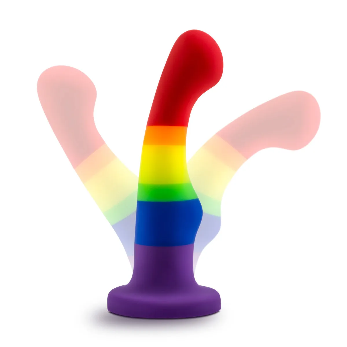 Avant By Blush® | Pride Freedom P1 | Artisan 6 Inch Curved G-Spot Dildo with Suction Cup Base - Elegantly Made with Smooth UltraSilk® Purio® Silicone