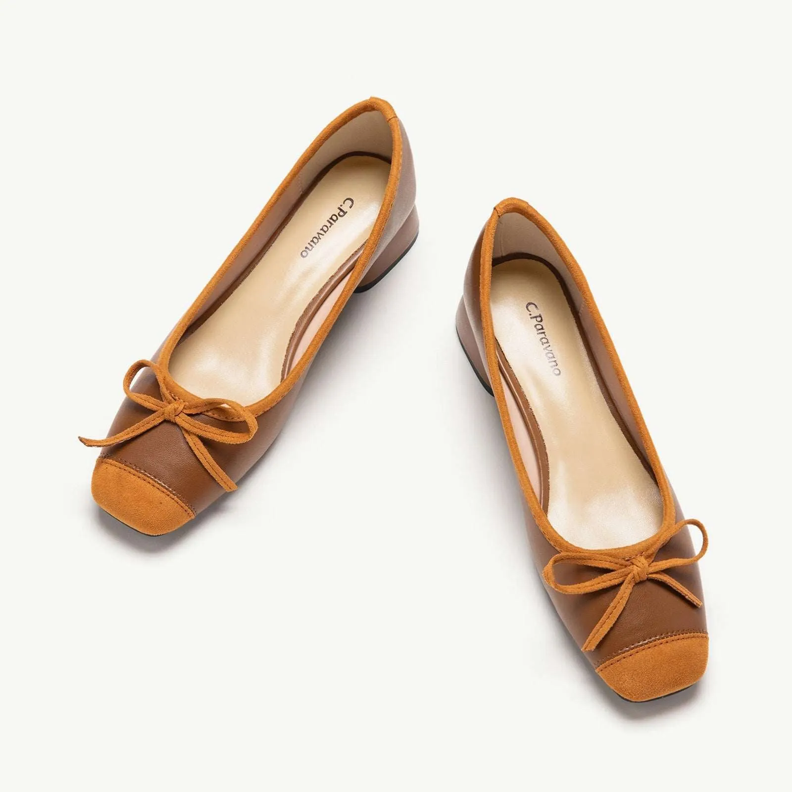 Ballet Block Heel (Nina) Brown