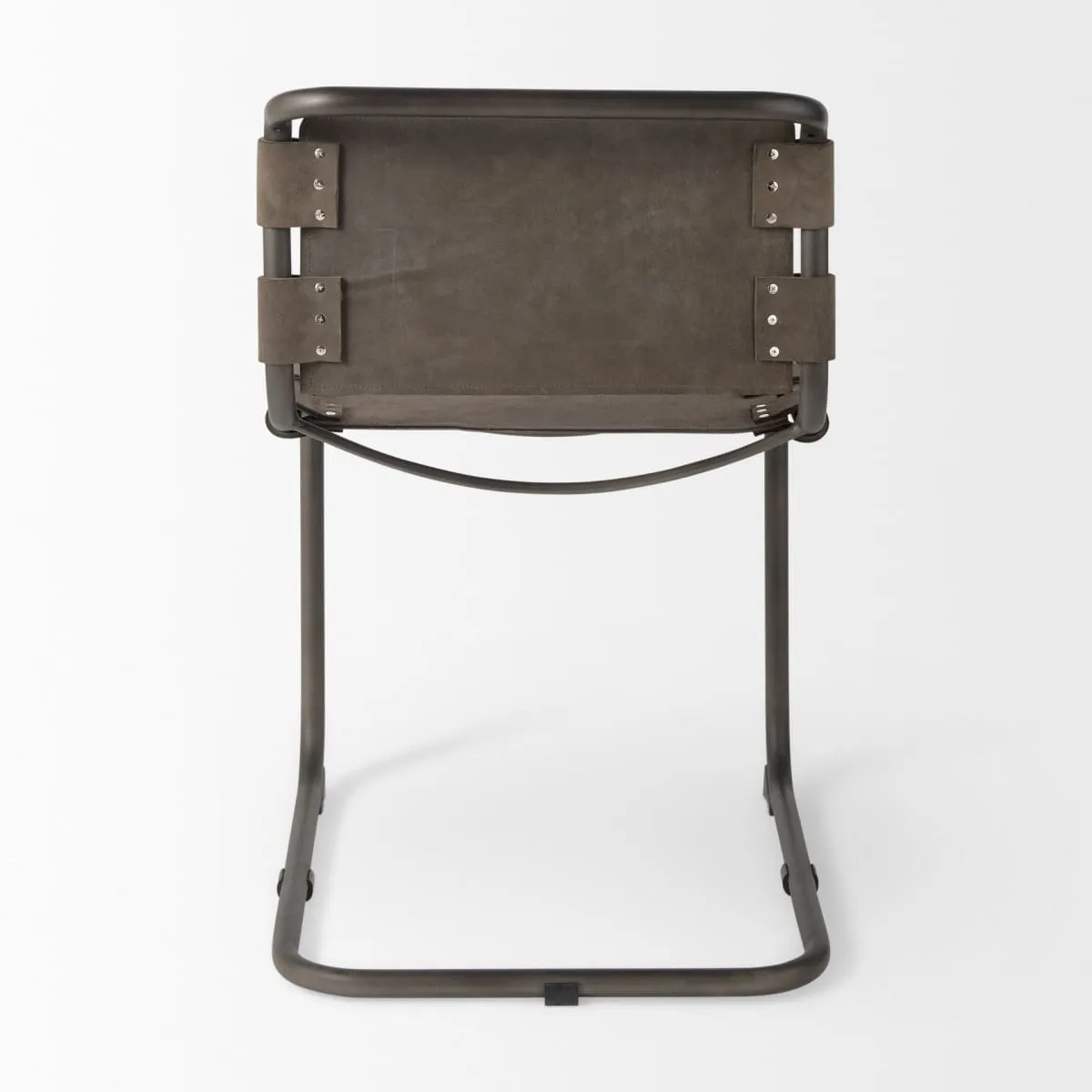 Berbick Dining Chair Brown Seude (Gray Tones)| Black Metal