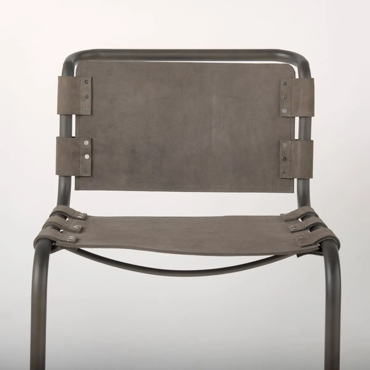 Berbick Dining Chair Brown Seude (Gray Tones)| Black Metal