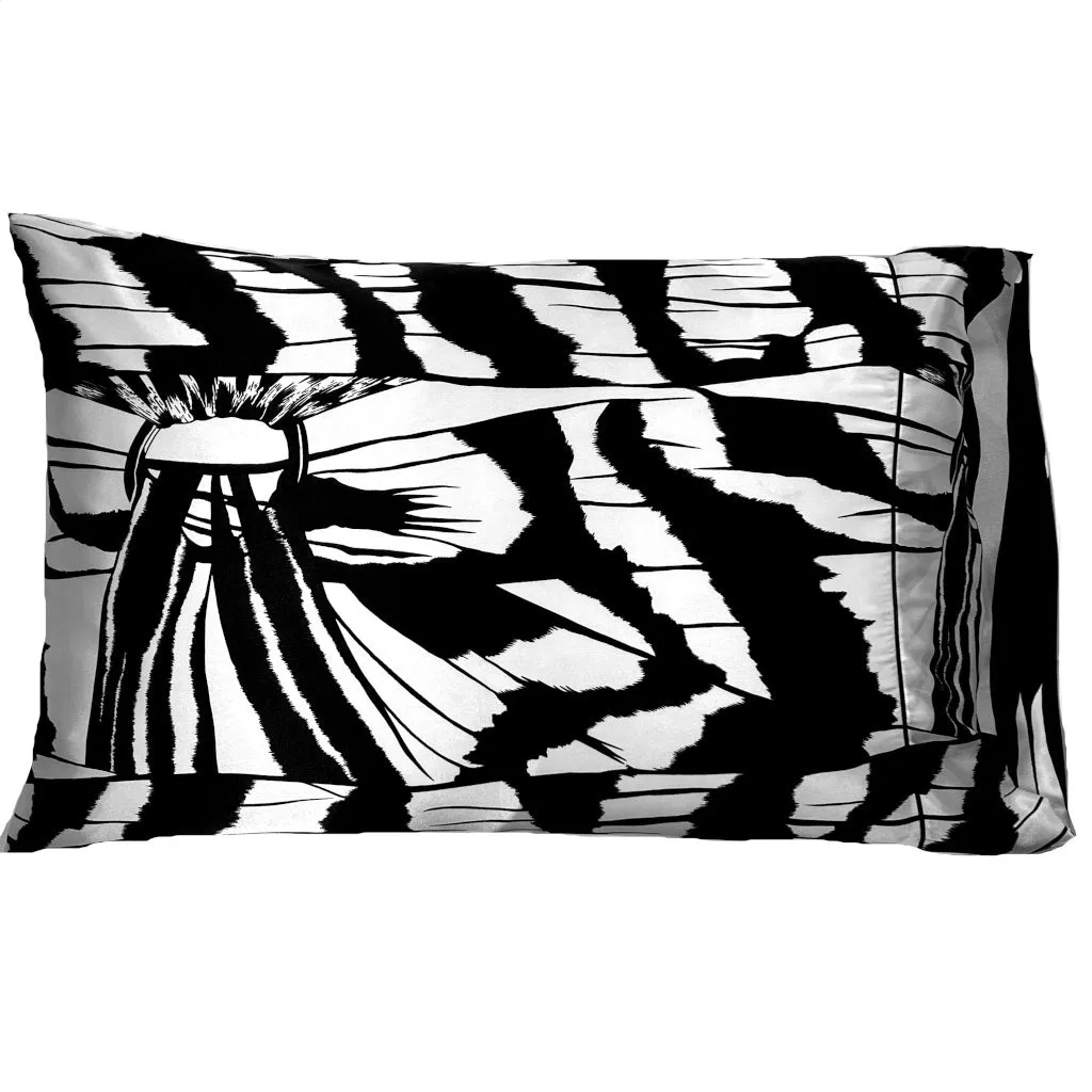 Black and White Abstract Print Satin Pillowcase