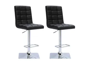 Black High Back Bar Stools, Set of 2