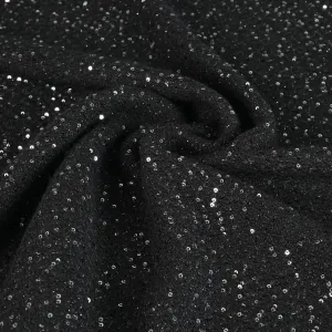 Black Shiny Tweed Fabric 6513