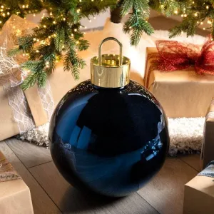 Blue Giant Glass Sphere Christmas Bauble - 30cm