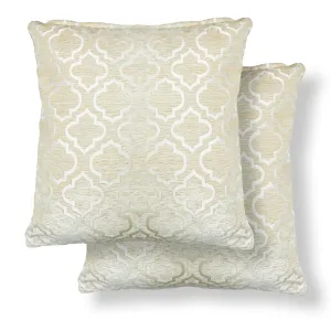 Bohemia Cream Geometric Cushion Covers Pair (43cm x 43cm)