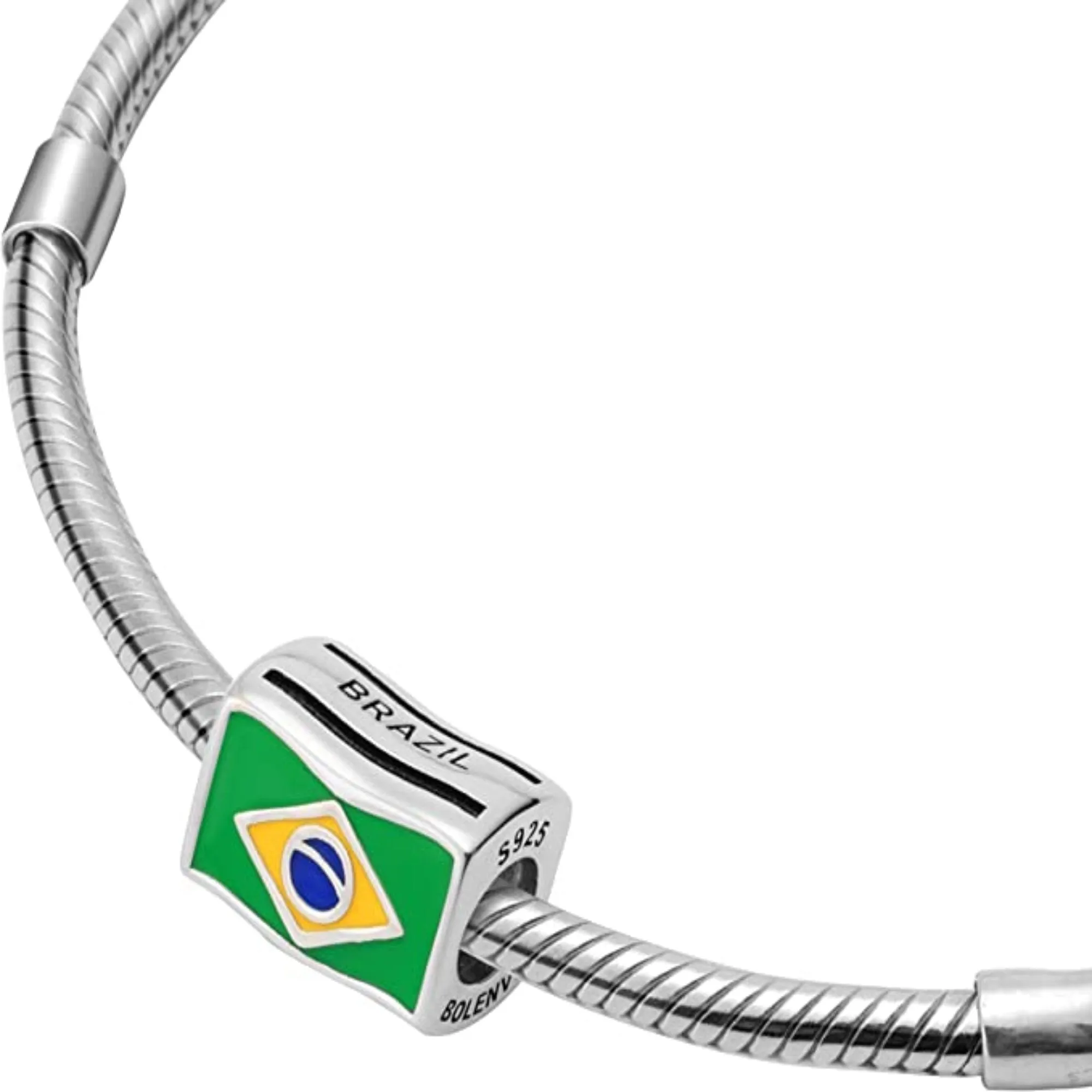 Brazil Country flag Bead Charm