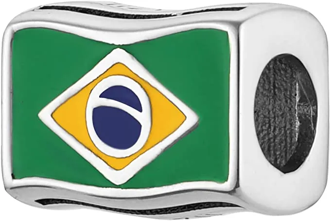 Brazil Country flag Bead Charm