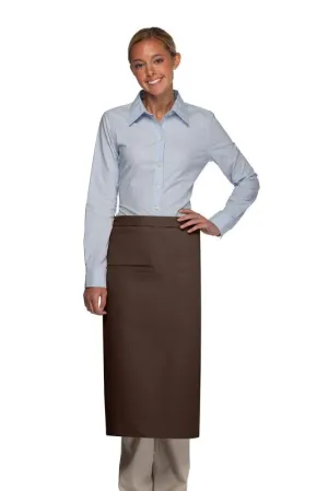 Brown Full Bistro Apron (1 Inset Pocket)