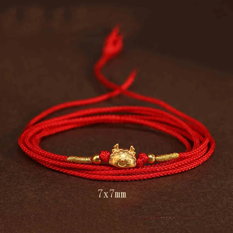 Buddha Stone 999 Solid Gold Red String Belly Chain