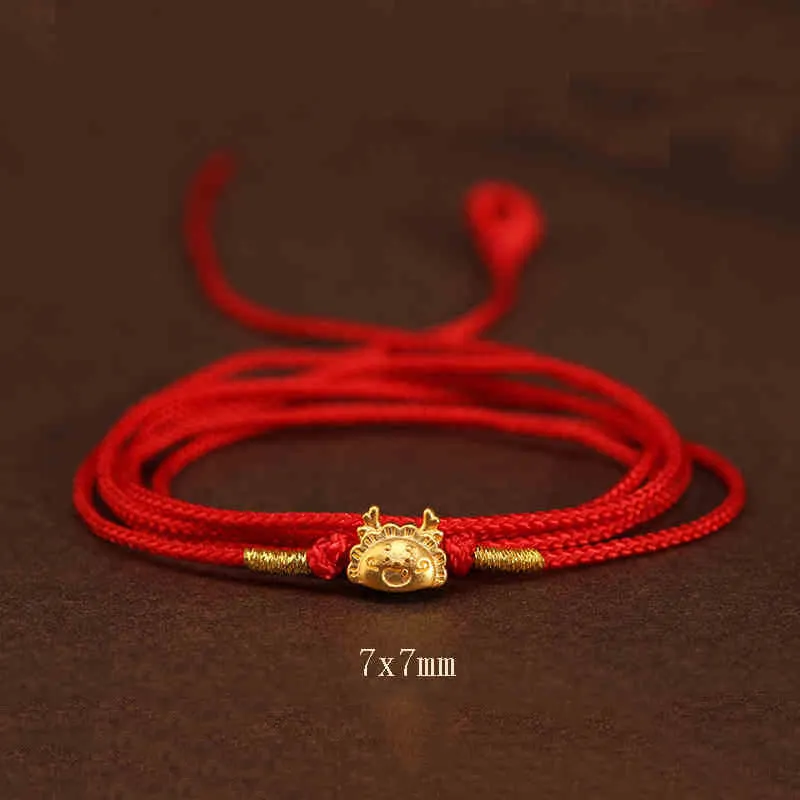 Buddha Stone 999 Solid Gold Red String Belly Chain