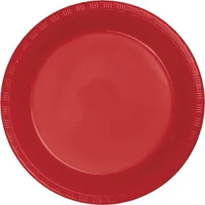 Bulk Classic Red 6.75 inch Plastic Dessert Plates (240 per Case)