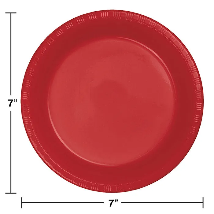 Bulk Classic Red 6.75 inch Plastic Dessert Plates (240 per Case)