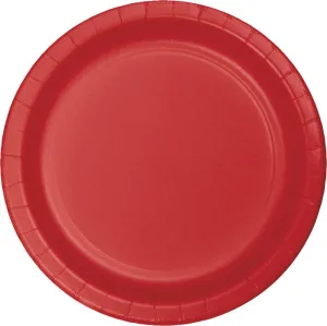 Classic Red Sturdy-Style Paper Banquet Plates, 10.25 Inch - Bulk Case of 240