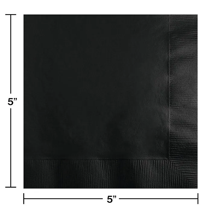 Bulk Pack of 100 Black Velvet Beverage Napkins 2Ply