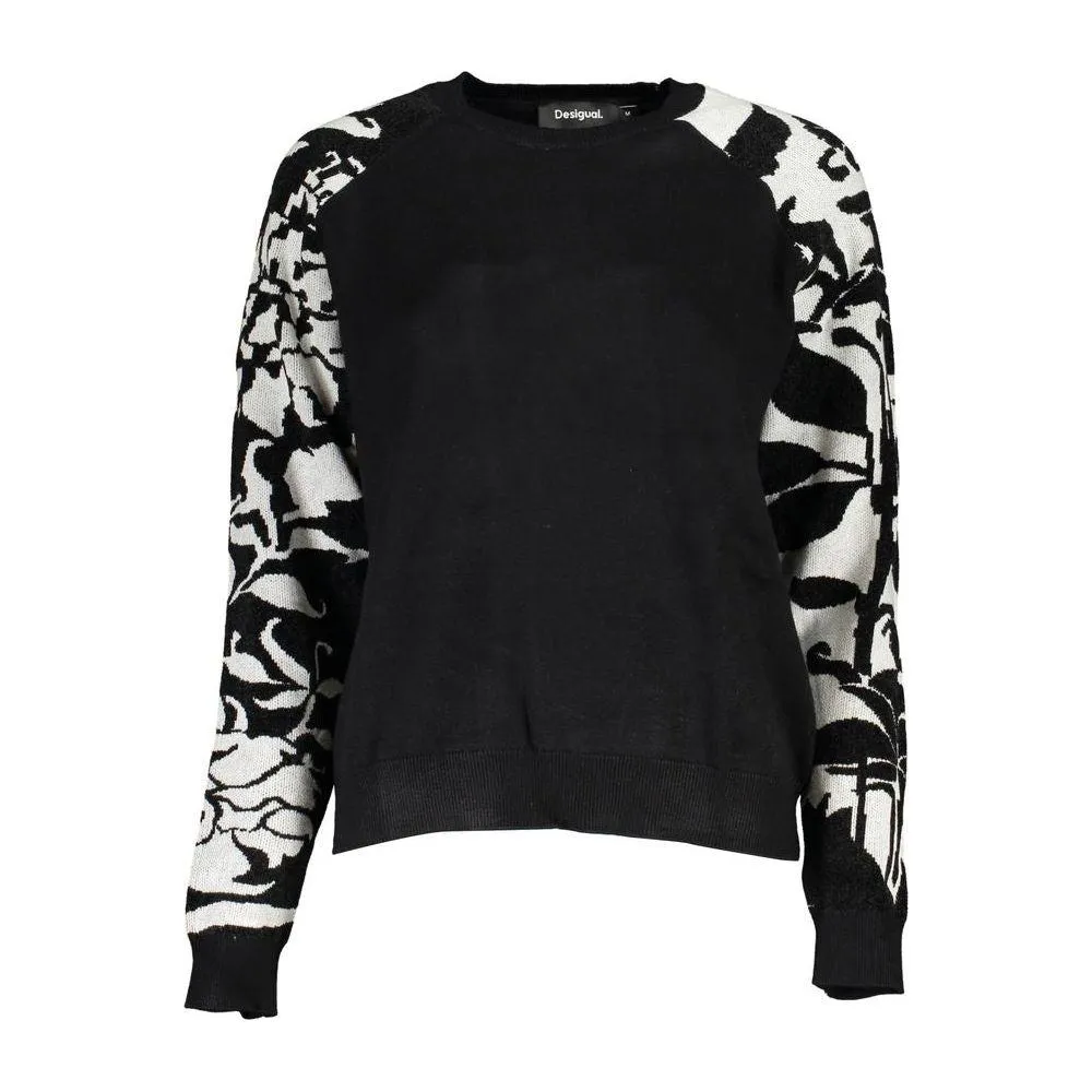 Desigual Chic High Neck Sweater with Contrast Details