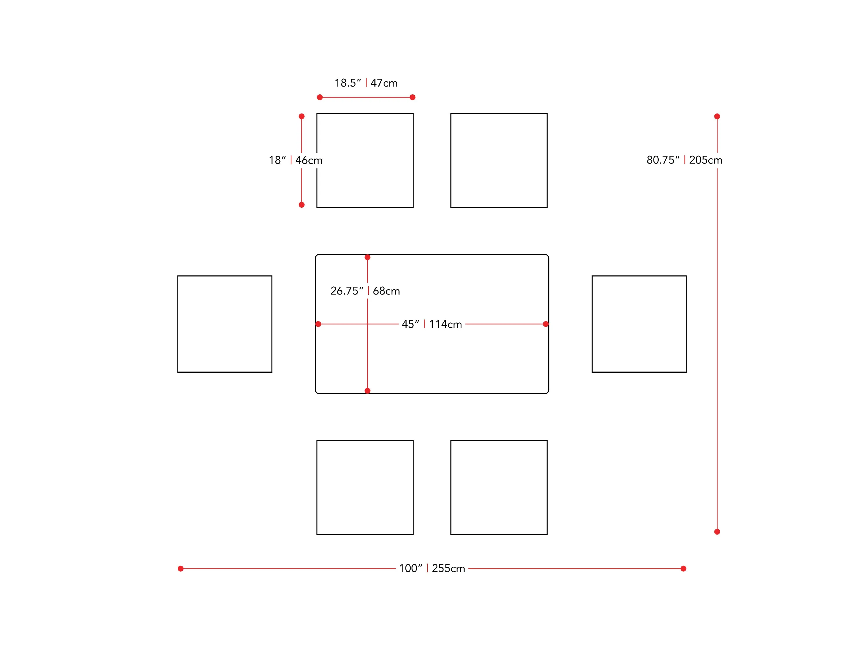 Dining Table Set for 6