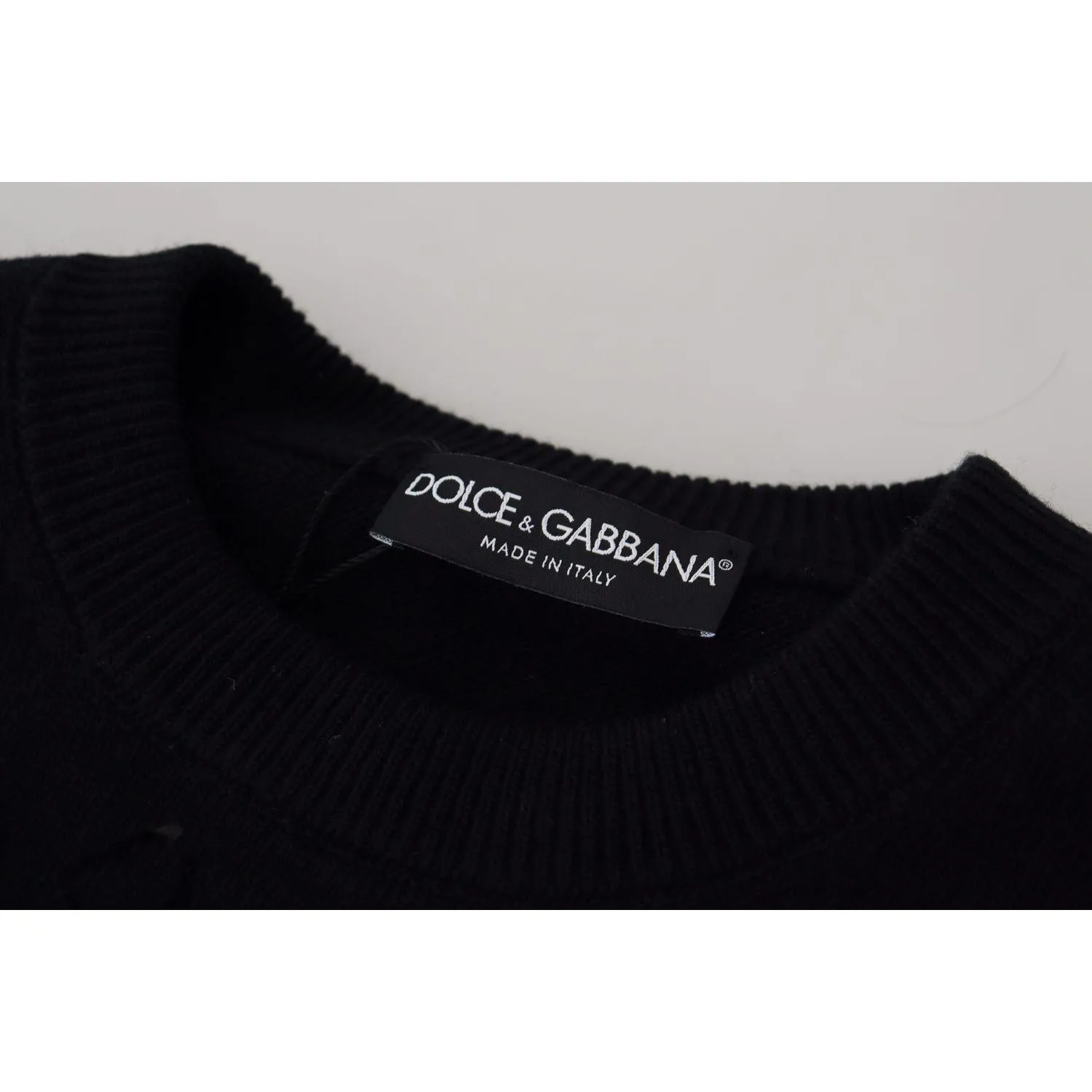 Dolce & Gabbana Elegant Black Logo Wool Sweater