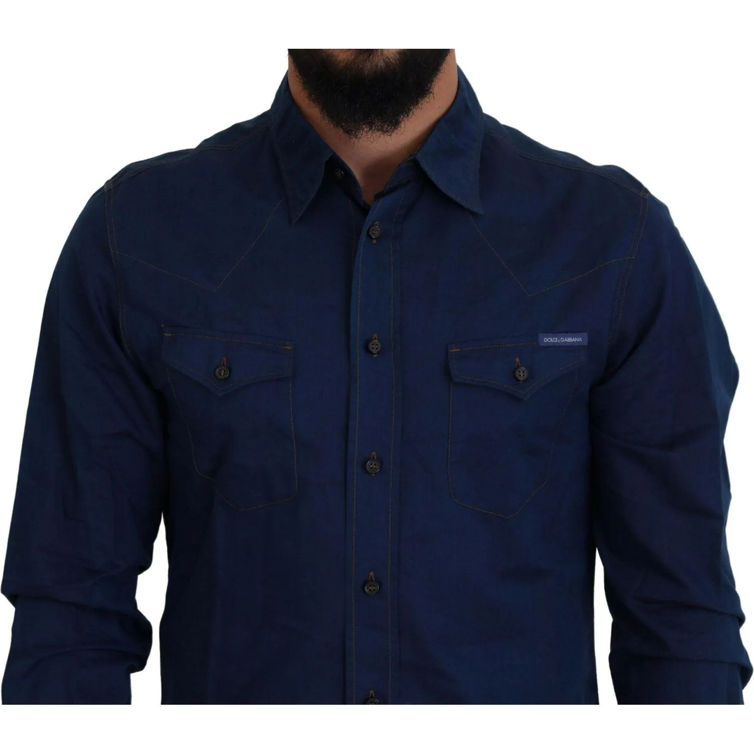 Dolce & Gabbana Elegant Blue Denim Casual Shirt