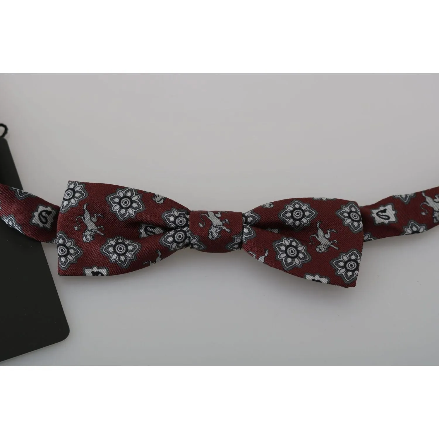 Dolce & Gabbana Elegant Bordeaux Silk Bow Tie