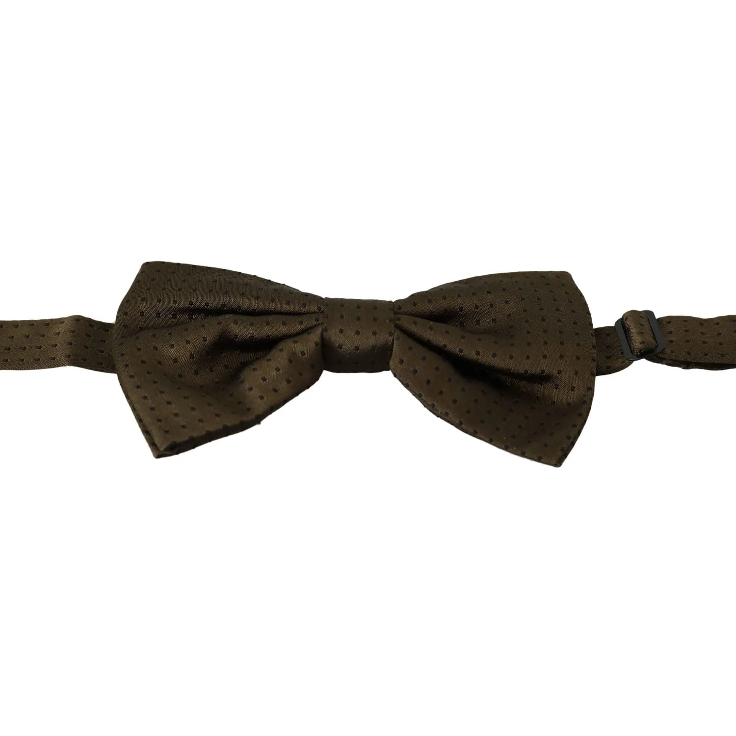 Dolce & Gabbana Elegant Brown Polka Dot Silk Bow Tie