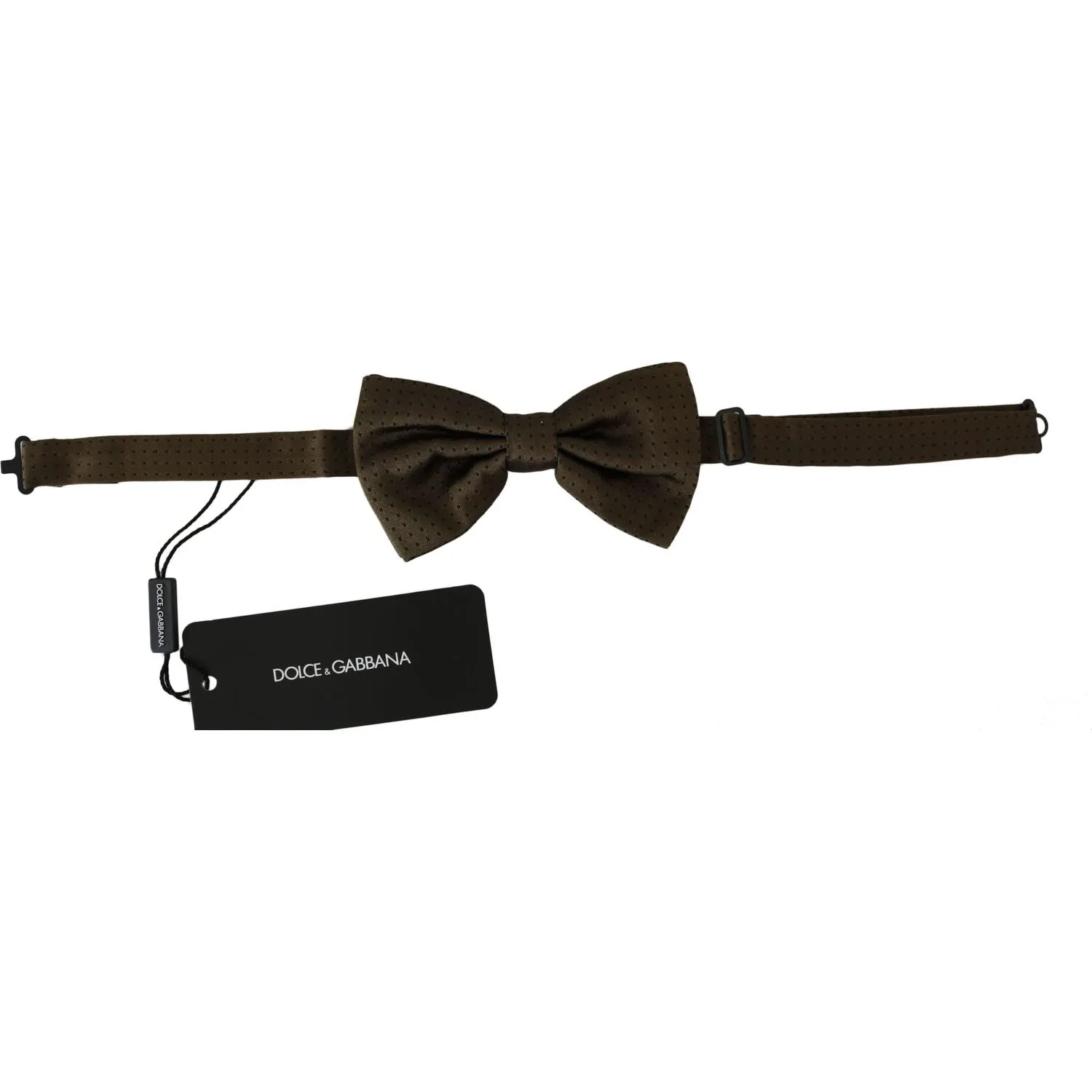 Dolce & Gabbana Elegant Brown Polka Dot Silk Bow Tie