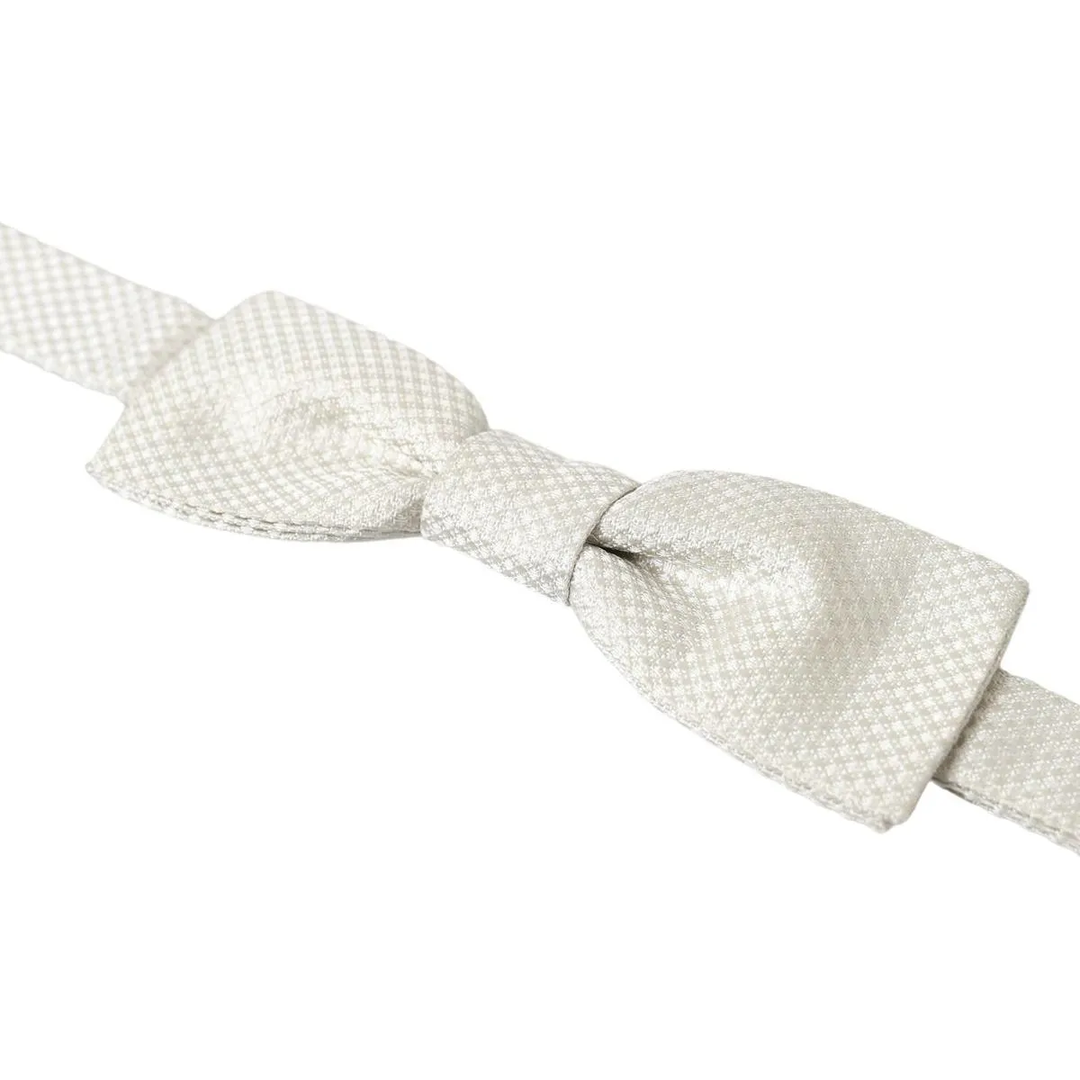 Dolce & Gabbana Elegant Ivory Silk Bow Tie