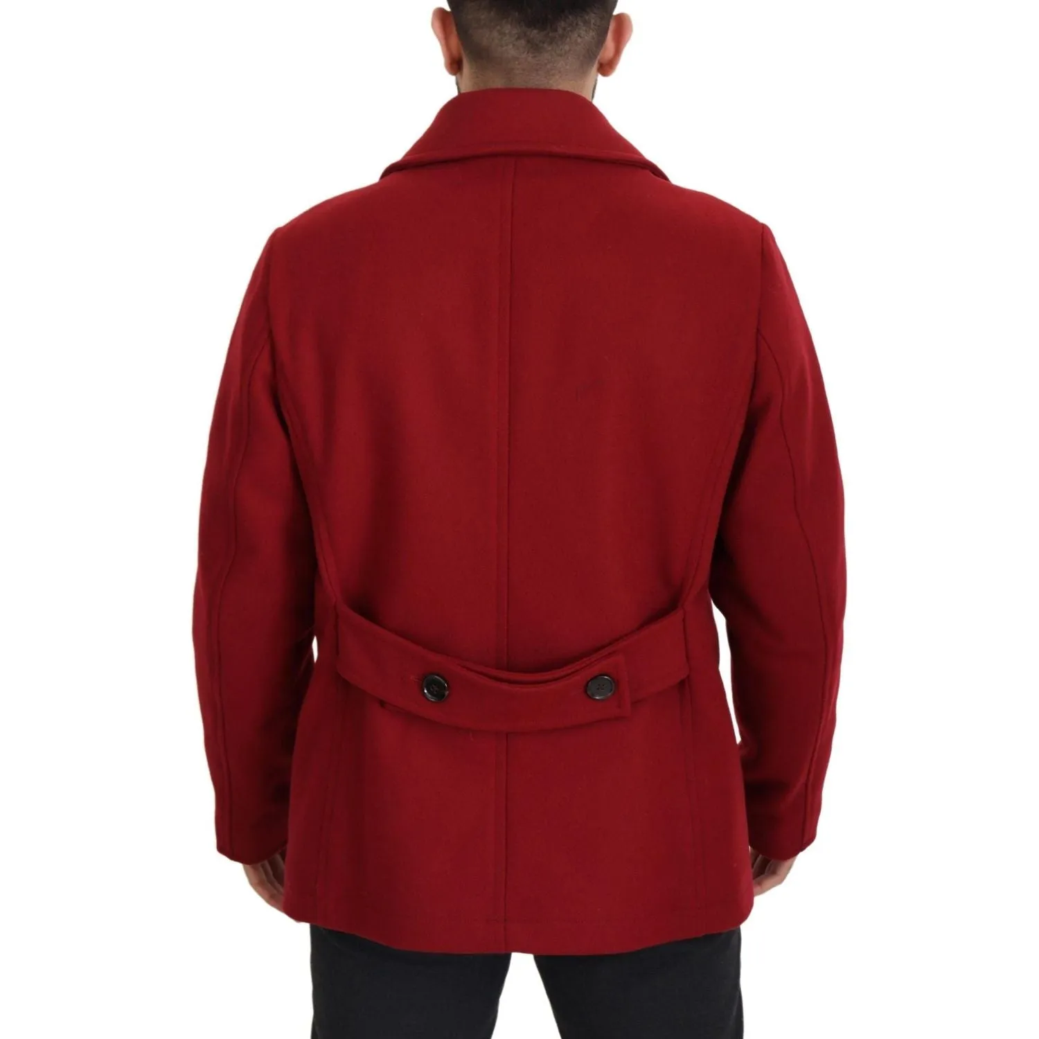 Dolce & Gabbana Elegant Red Double Breasted Wool Jacket