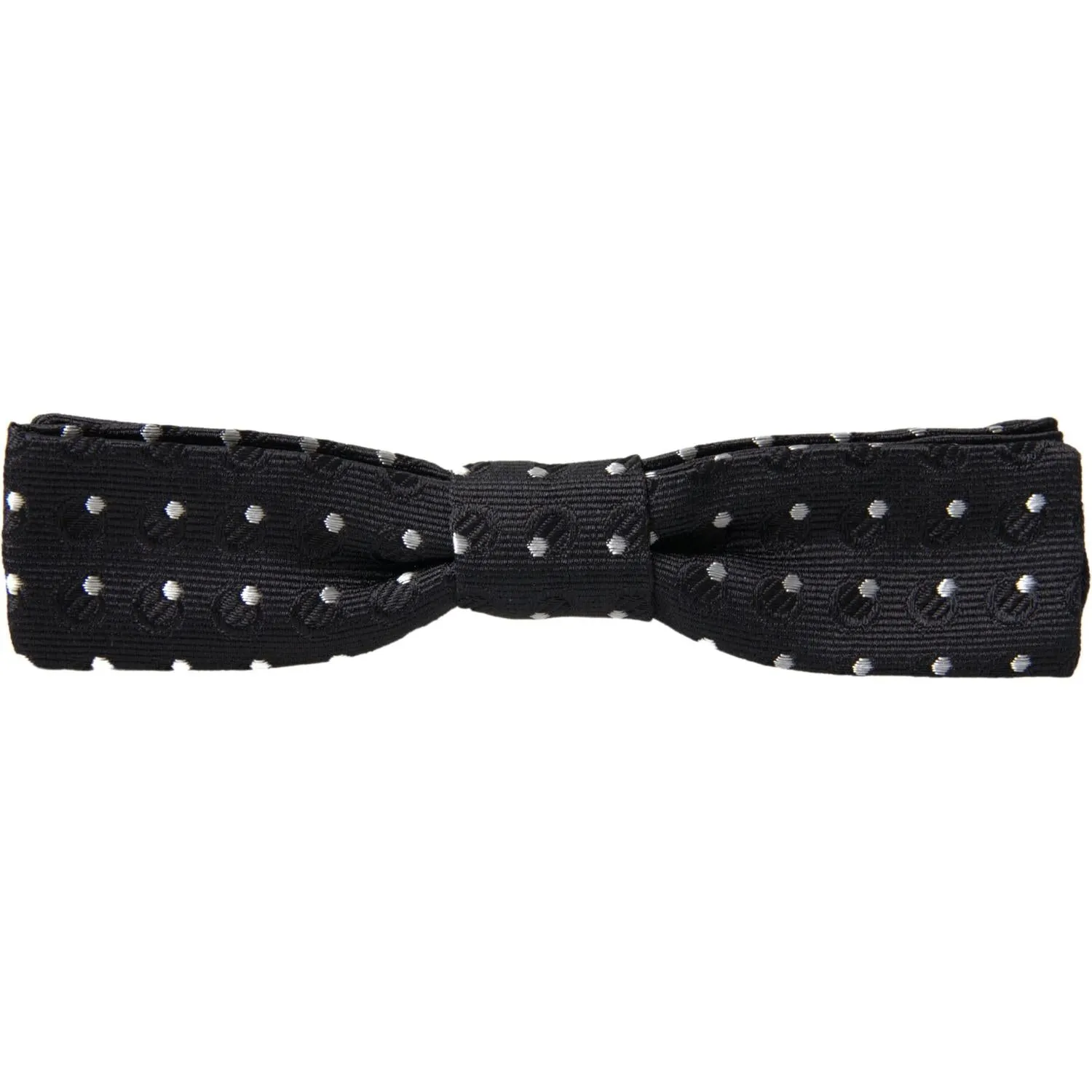 Dolce & Gabbana Elegant Silk Black Bow Tie with Signature Clasp