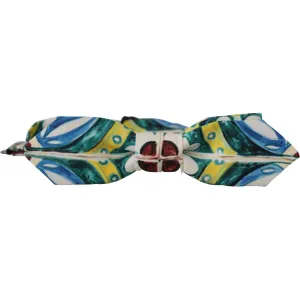 Dolce & Gabbana Elegant Silk Majolica Print Bow Tie