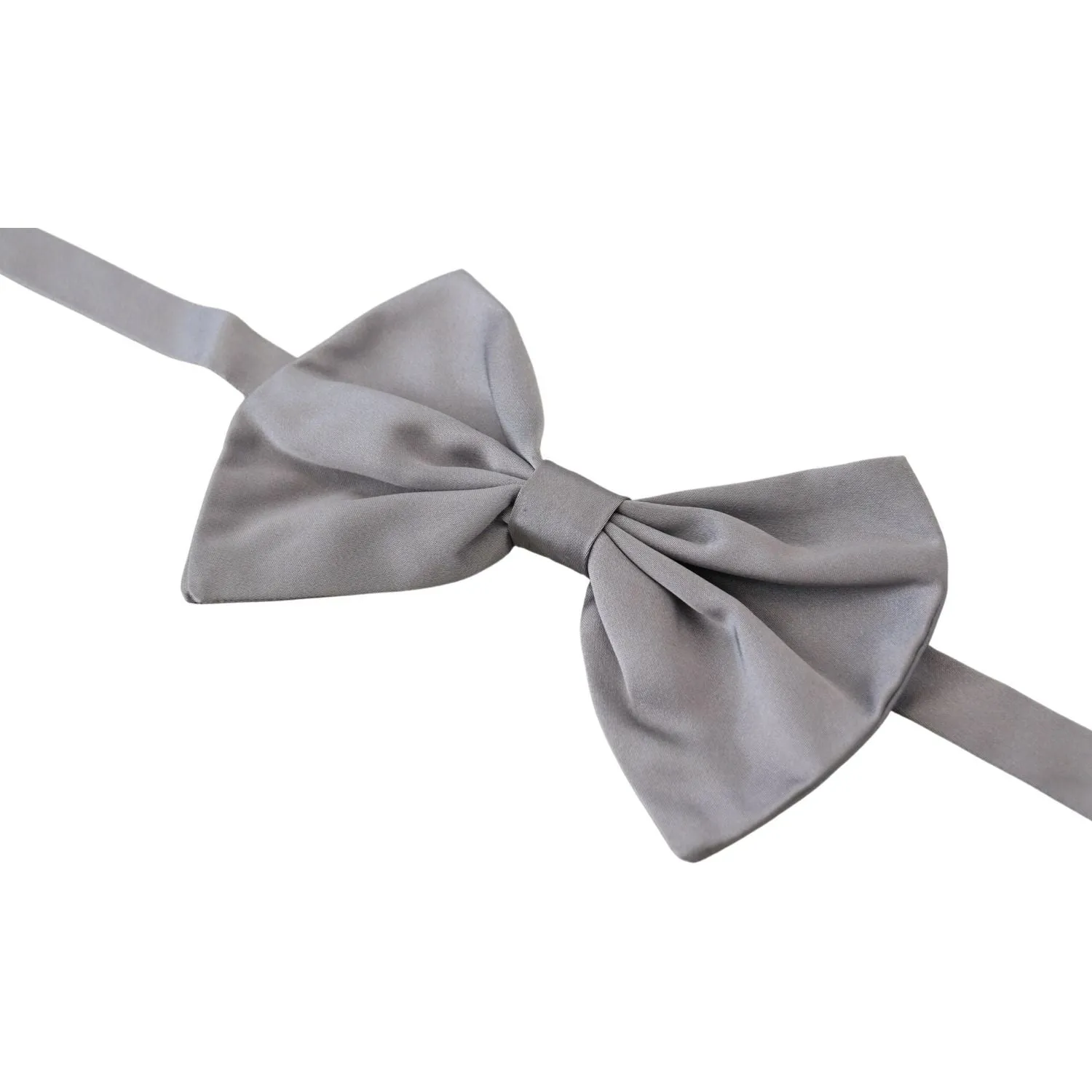 Dolce & Gabbana Elegant Silver Gray Silk Bow Tie