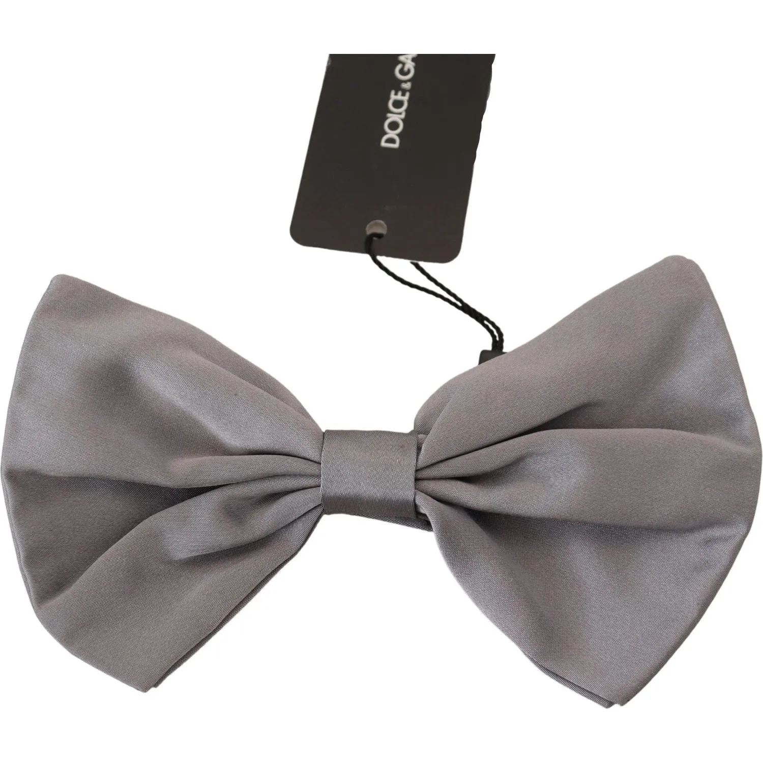 Dolce & Gabbana Elegant Silver Gray Silk Bow Tie