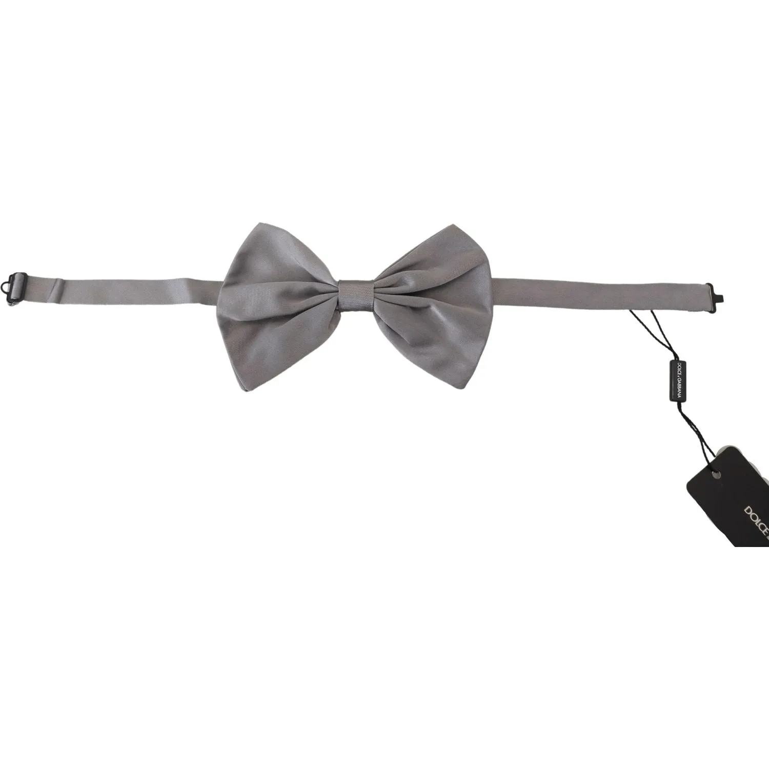 Dolce & Gabbana Elegant Silver Gray Silk Bow Tie