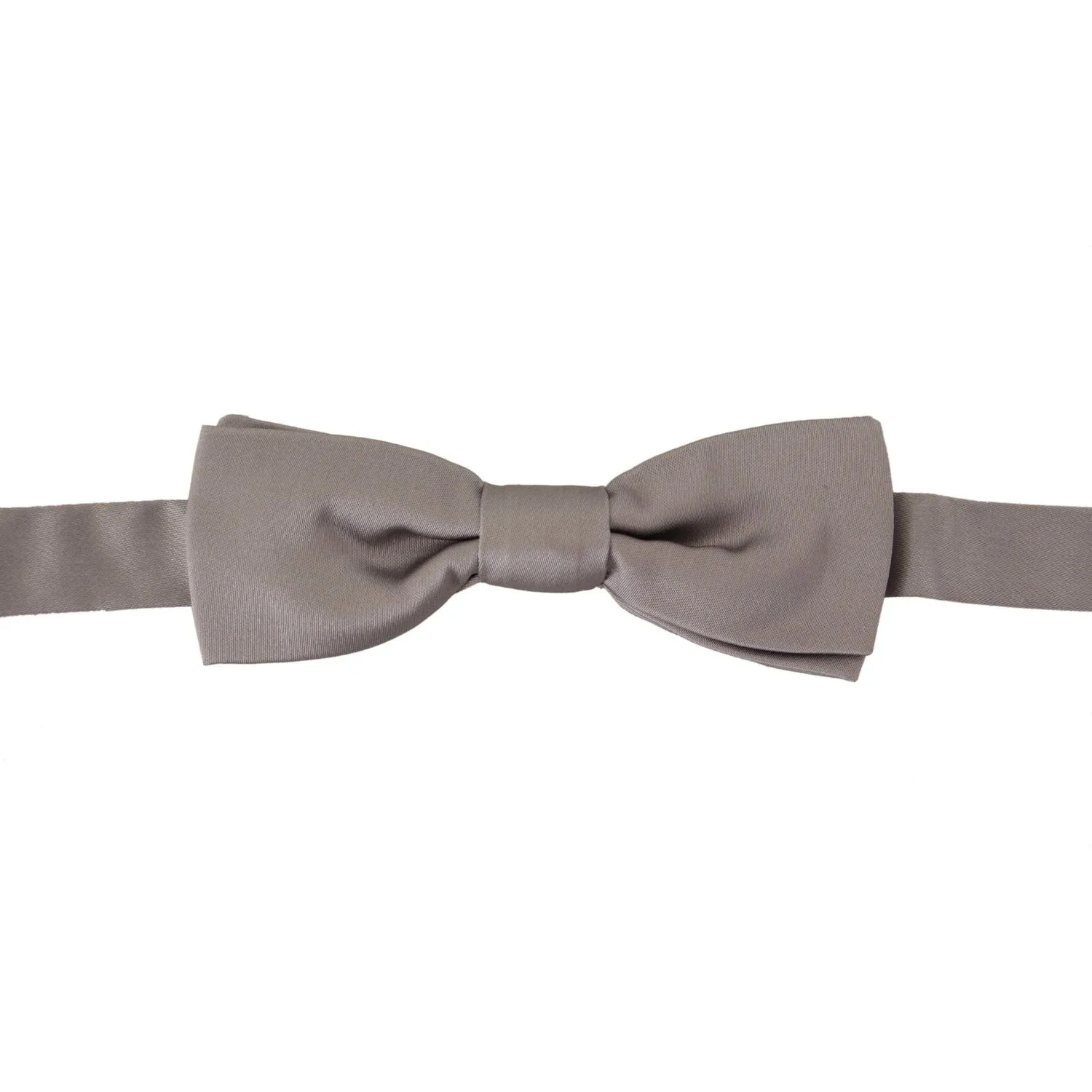 Dolce & Gabbana Elegant Silver Silk Bow Tie for Sophisticated Evening