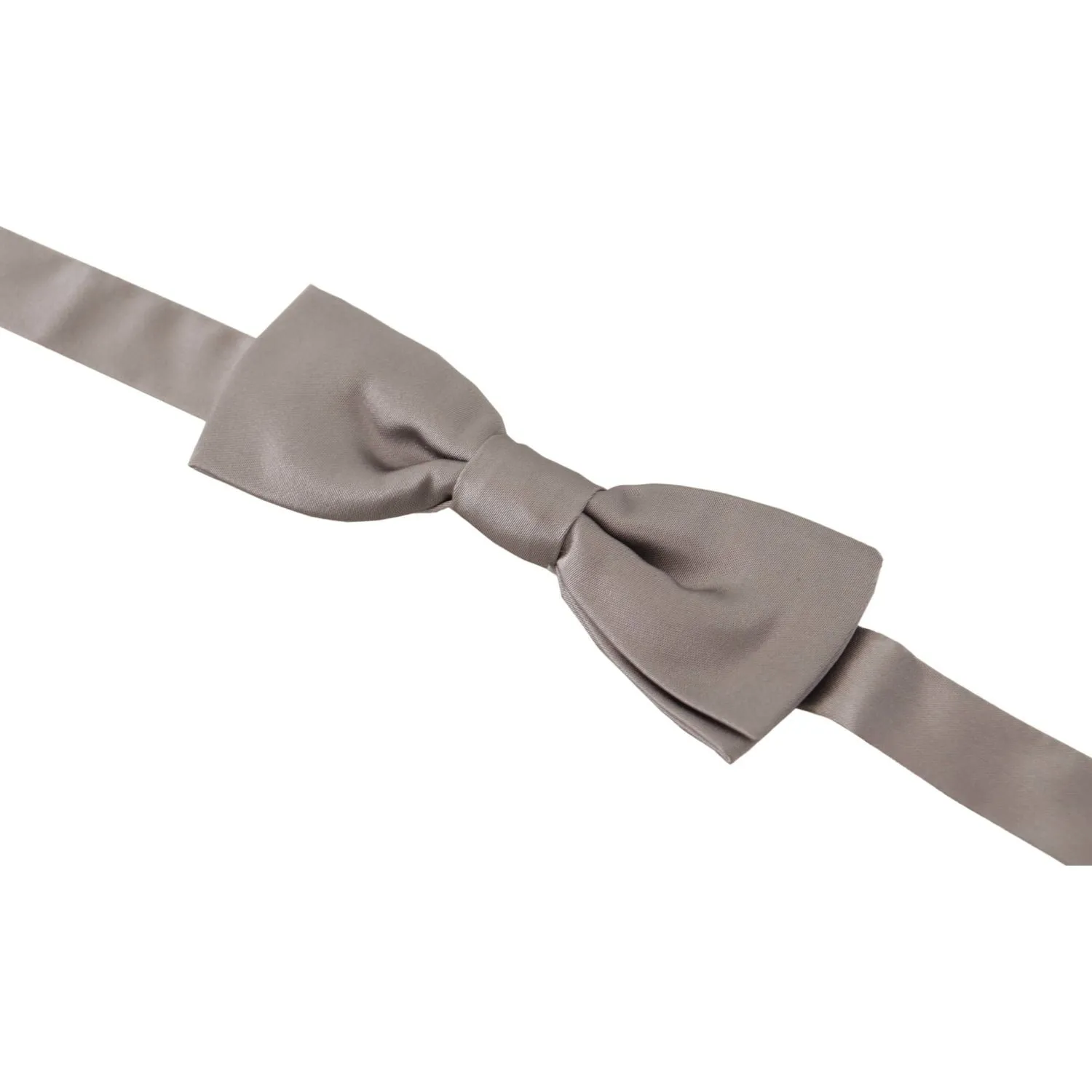 Dolce & Gabbana Elegant Silver Silk Bow Tie for Sophisticated Evening