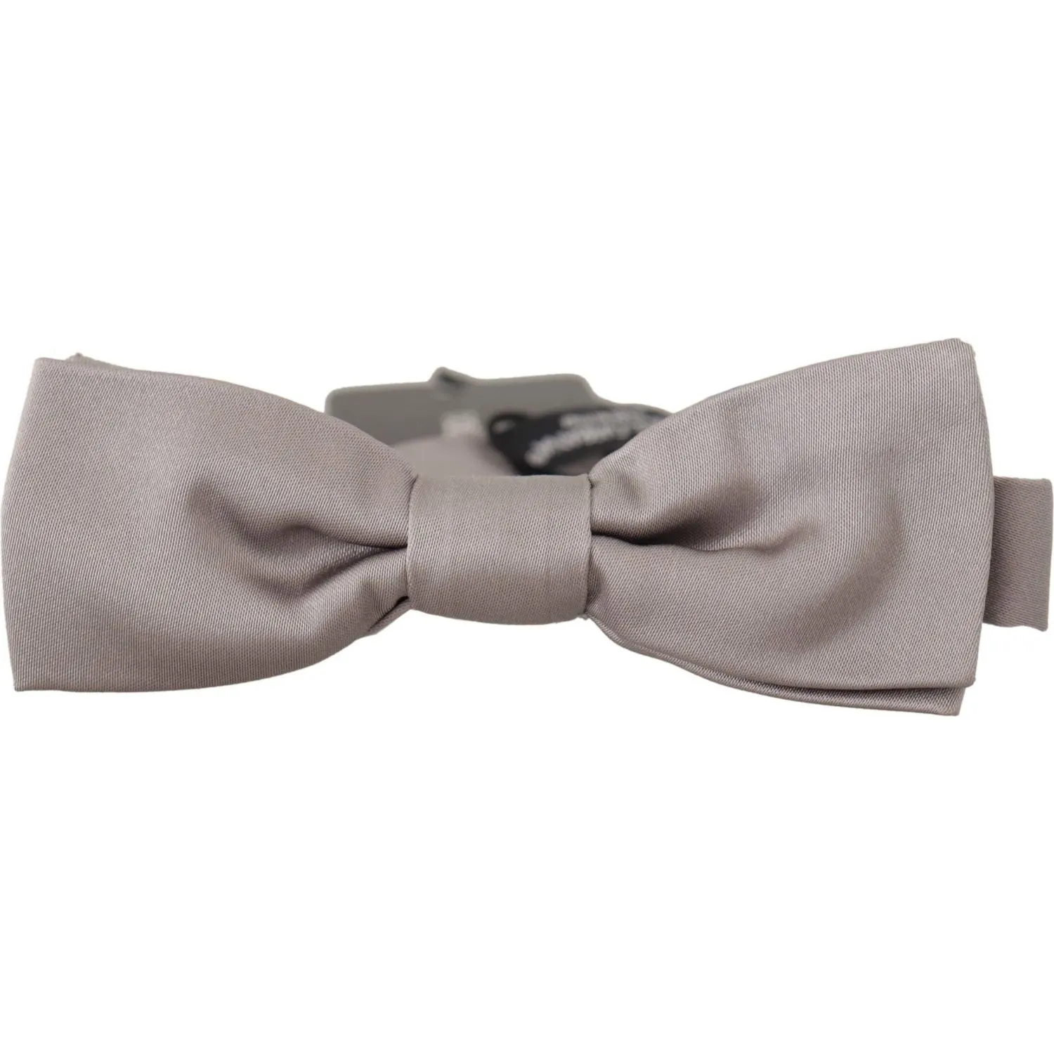 Dolce & Gabbana Elegant Silver Silk Bow Tie for Sophisticated Evening