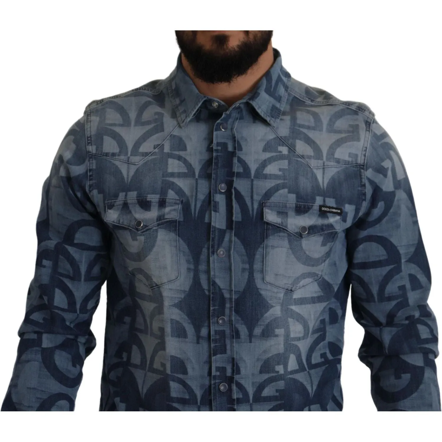 Dolce & Gabbana Elegant Slim Fit Casual Blue Men's Shirt