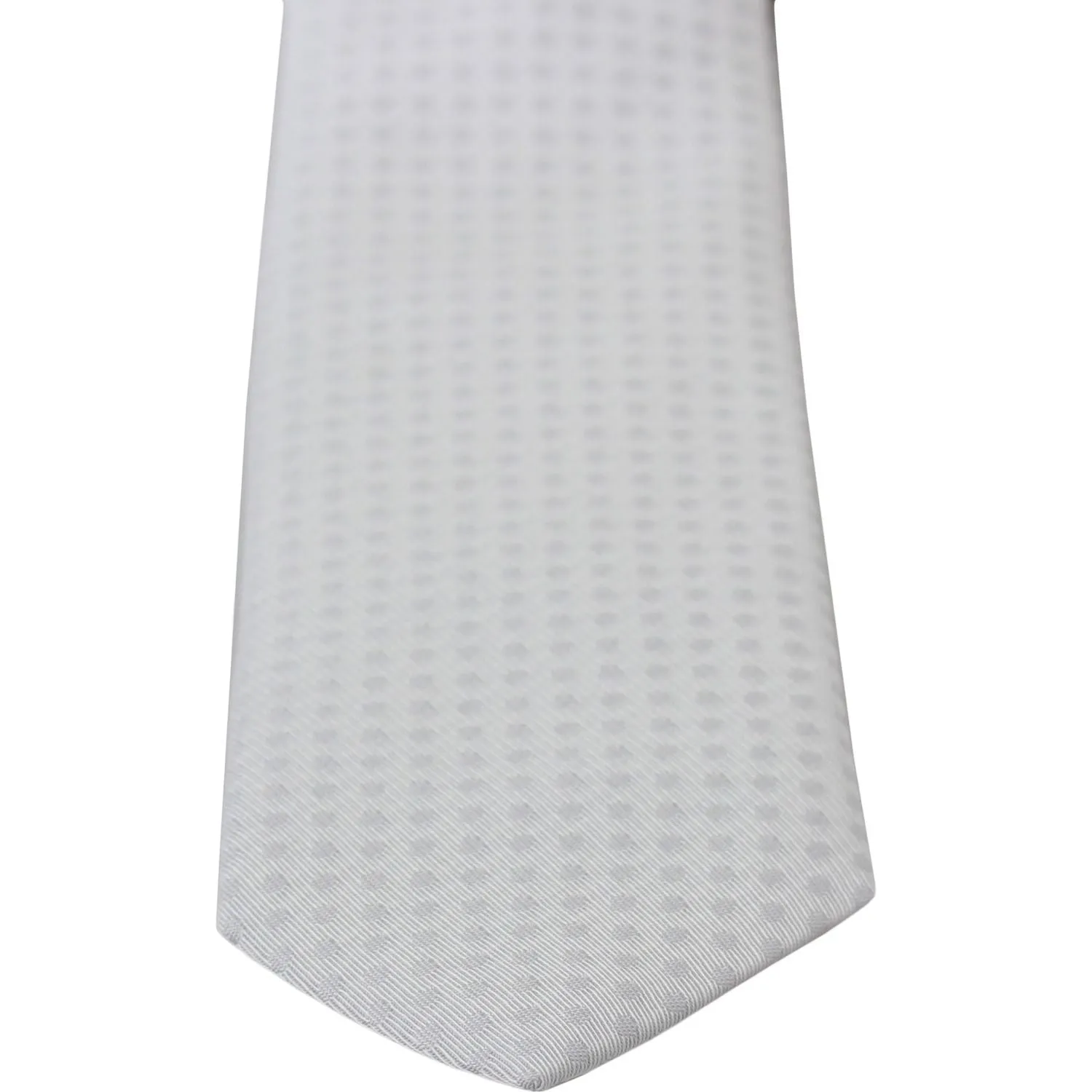 Dolce & Gabbana Elegant White Patterned Silk Blend Neck Tie