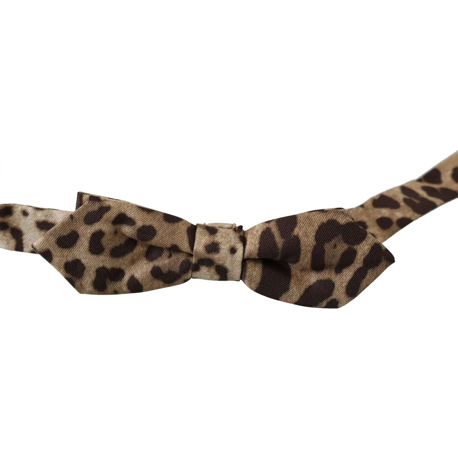 Dolce & Gabbana Exquisite Silk Leopard Print Bow Tie