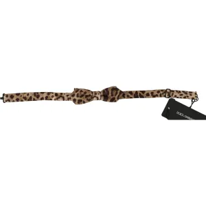 Dolce & Gabbana Exquisite Silk Leopard Print Bow Tie