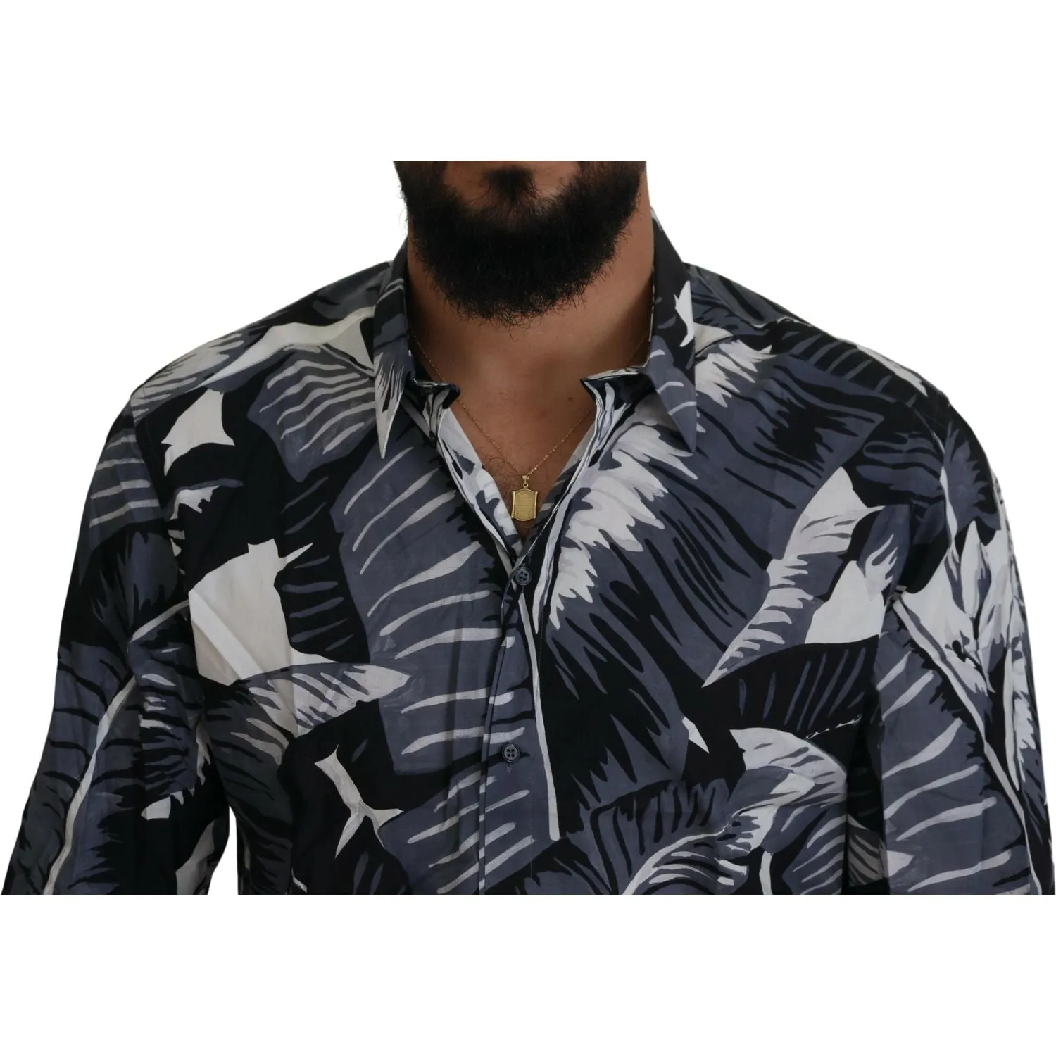 Dolce & Gabbana Multicolor Banana Leaf Print Casual Shirt