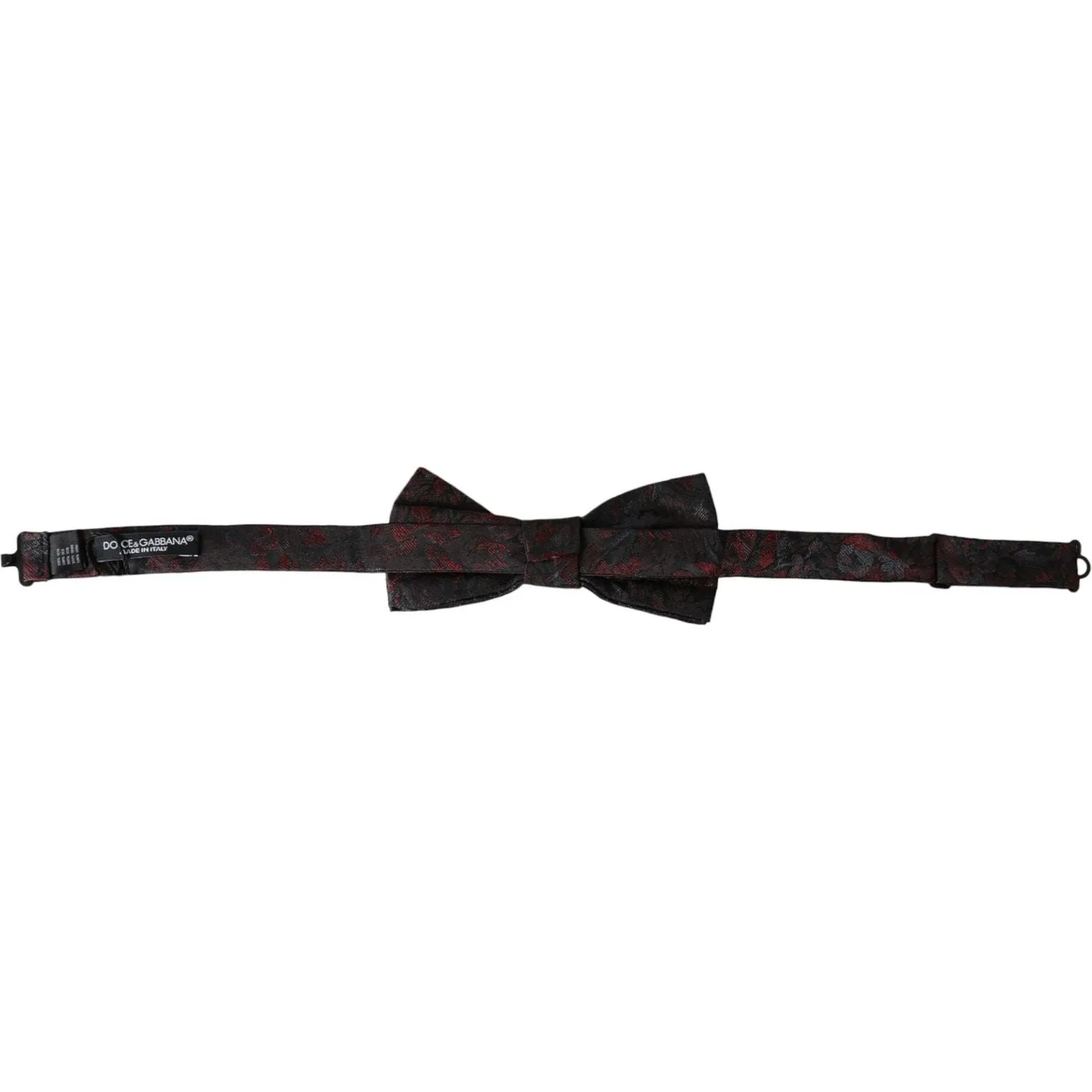 Dolce & Gabbana Red Black Floral Adjustable Neck Men Bow Tie