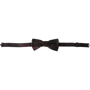 Dolce & Gabbana Red Black Floral Adjustable Neck Men Bow Tie