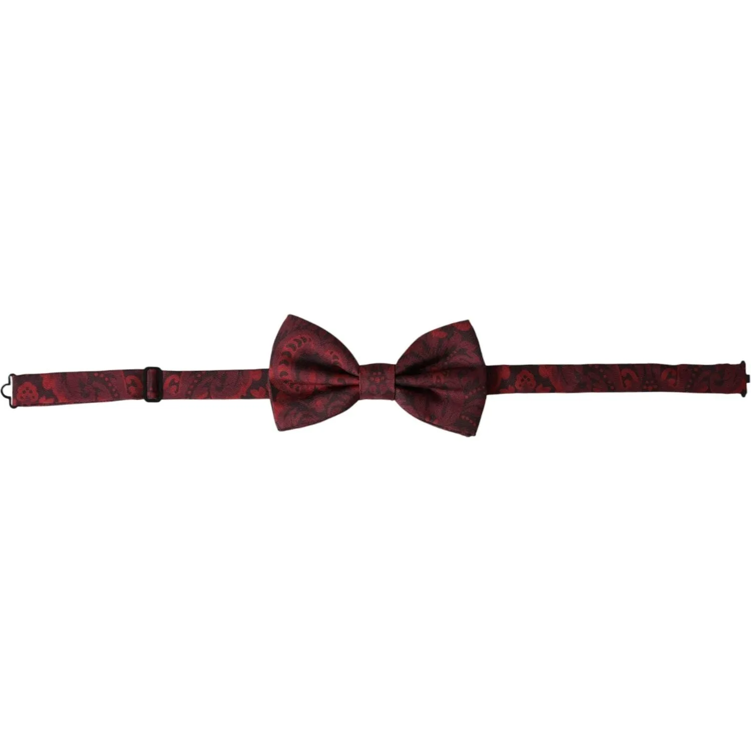 Dolce & Gabbana Red Silk Floral Adjustable Neck Men Bow Tie